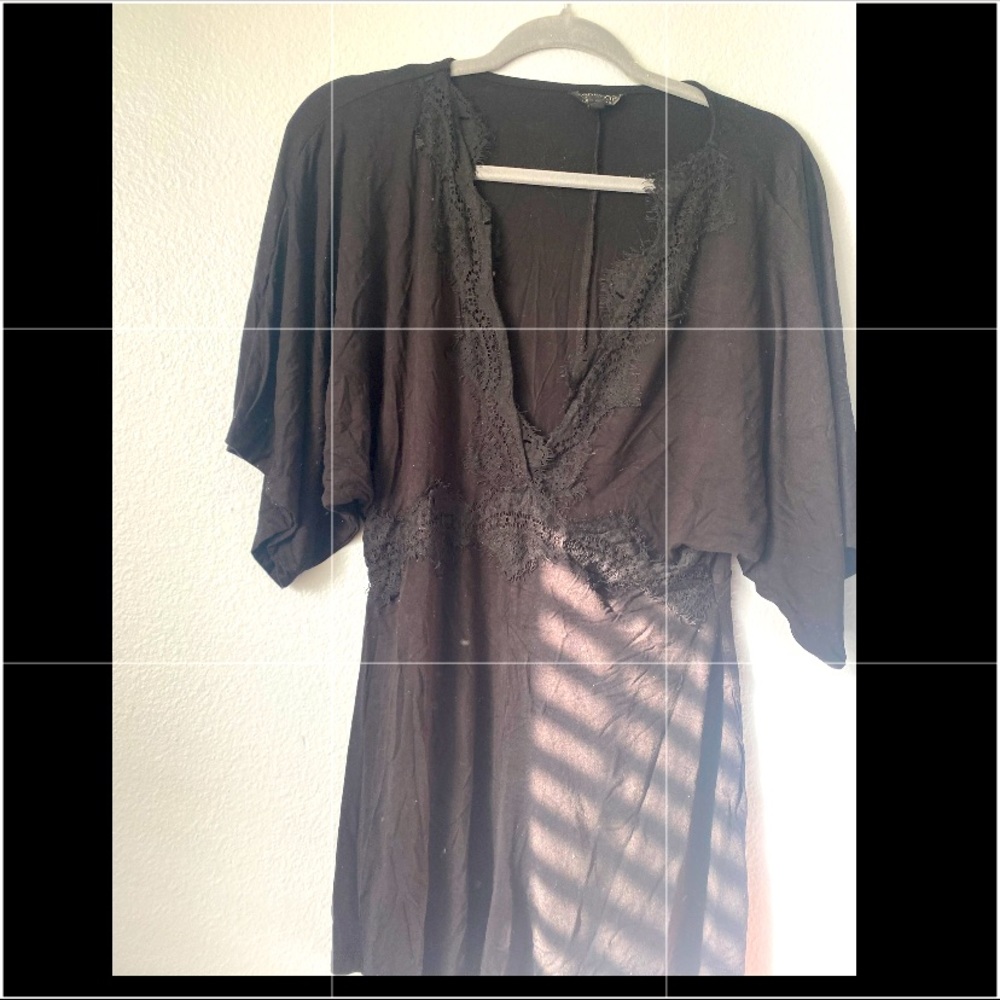 Topshop Black Romper with Lace Detail